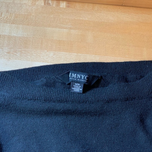 IMNYC Isaac Mizrahi Women’s size medium black boat neck sweater new w/‎ tags - Picture 4 of 8